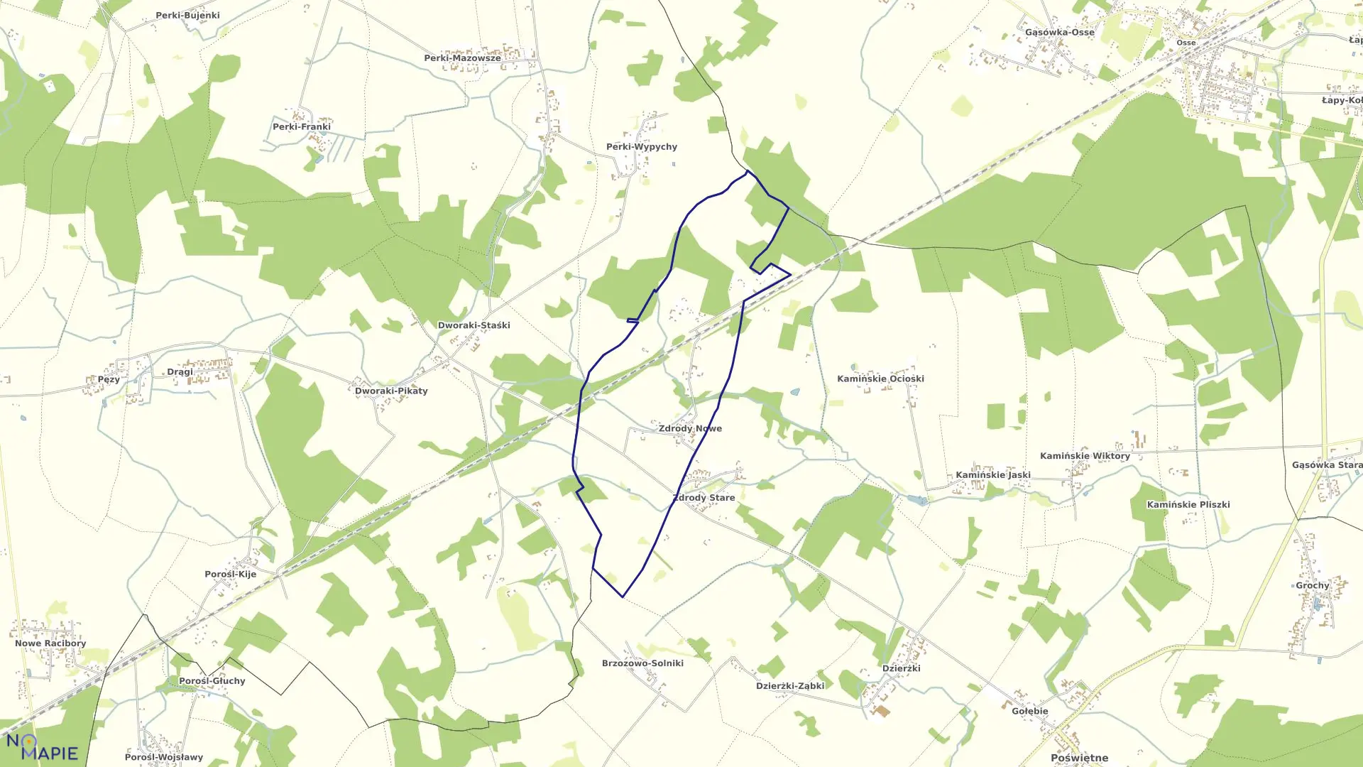 Mapa obrębu ZDRODY NOWE w gminie Poświętne